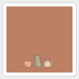 Cottagecore Teapots Illustration Sticker